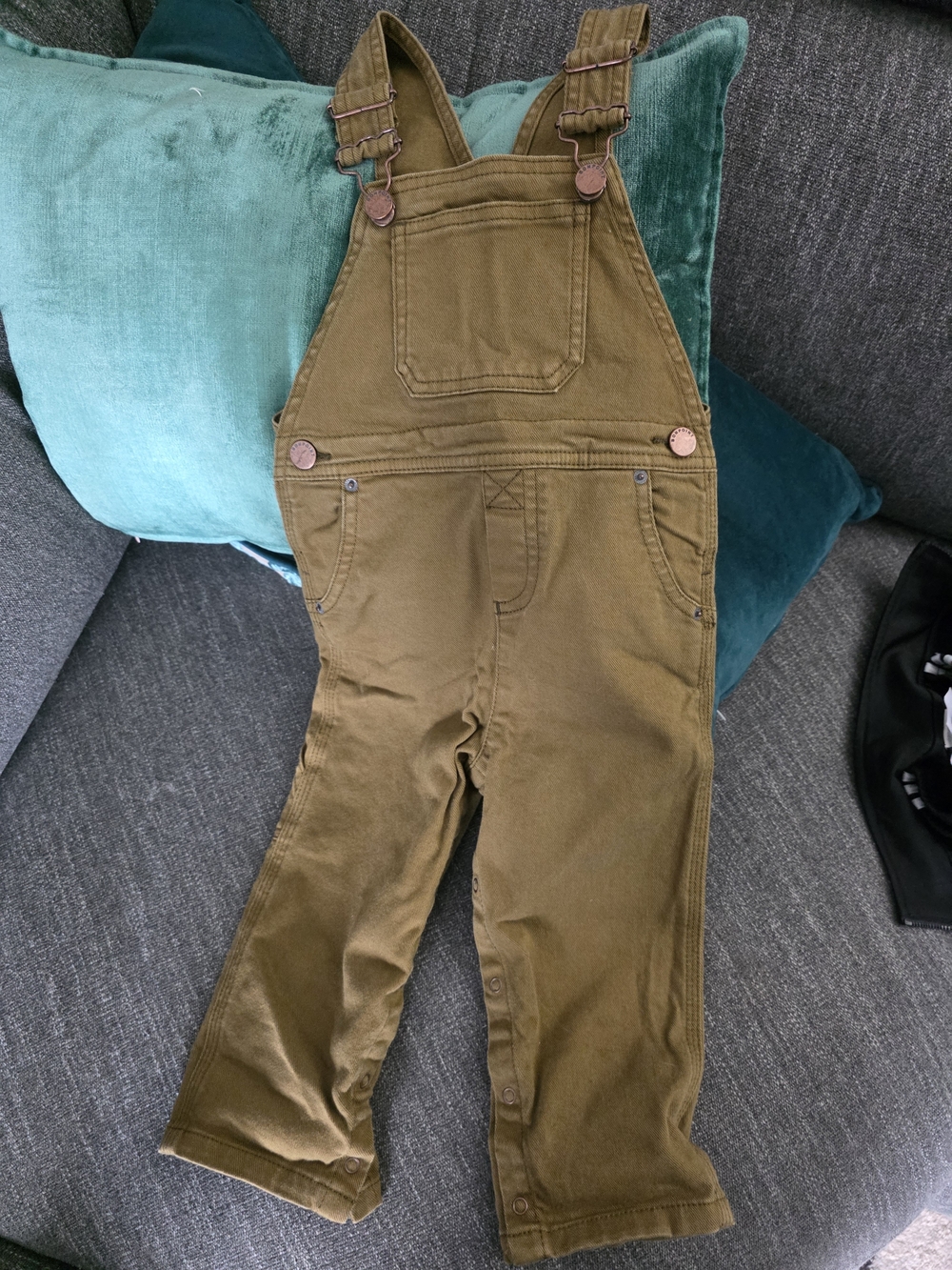 Olive Overalls for Kids - Brownish Olive Saloppette One Piece 2 Ans